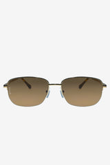 Junior | Otra Gold Small Rectangular Vintage Style Sunglasses
